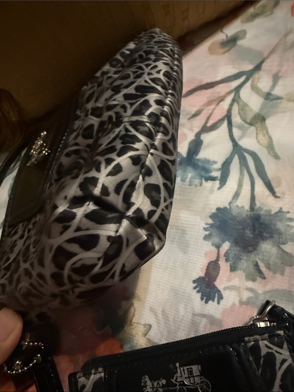 Coach Madison Ocelot Print Wristlet and Keychain ID Holder / Coin case preowned - Picture 14 of 16